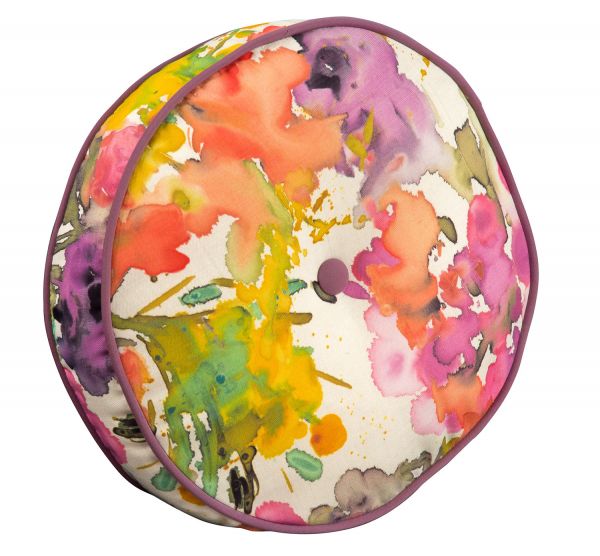 Round Throw Pillow with Button