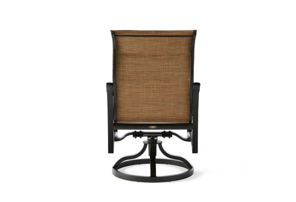Volare Padded Sling Swivel Rocking Dining Armchair